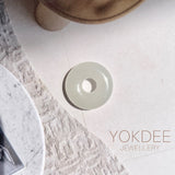 A-Grade Natural White Jadeite Bagel Piece No. 172670