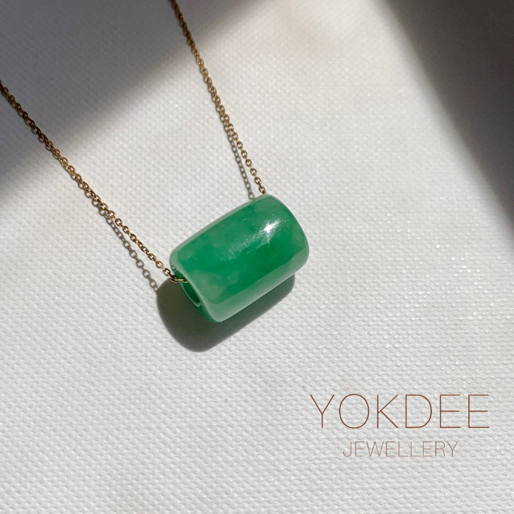 SOLD OUT: A-Grade Natural Imperial Green Jadeite Barrel No. 172676