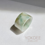 17.1mm A-Grade Natural Tri-Colour Jadeite Archer Ring Band No. 161853