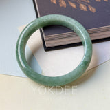 64.6mm A-Grade Bluish Green Jadeite Modern Round Bangle No.152148