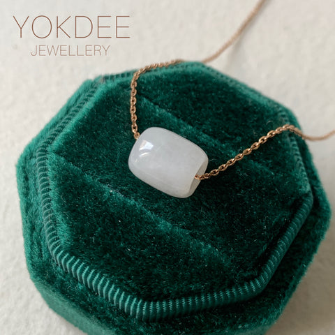 A-Grade Natural White Jadeite Barrel No. 172626