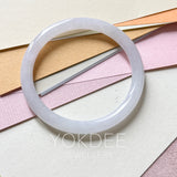 52.8mm A-Grade Natural Light Lavender Green Jadeite Traditional Round Slim Cut Bangle No. 152211