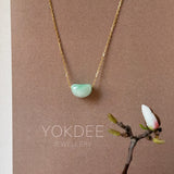 A-Grade Natural Moss On Snow Jadeite Jelly Bean Pendant No.172788