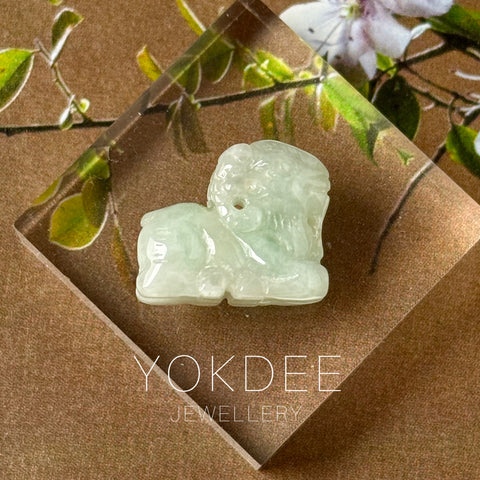 A-Grade Natural Light Green Jadeite Goat Pendant No.172862
