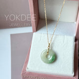 A-Grade Natural Moss On Snow Jadeite Donut Pendant No.172983