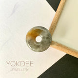 A-Grade Natural Dark Grey Jadeite Donut No.172500