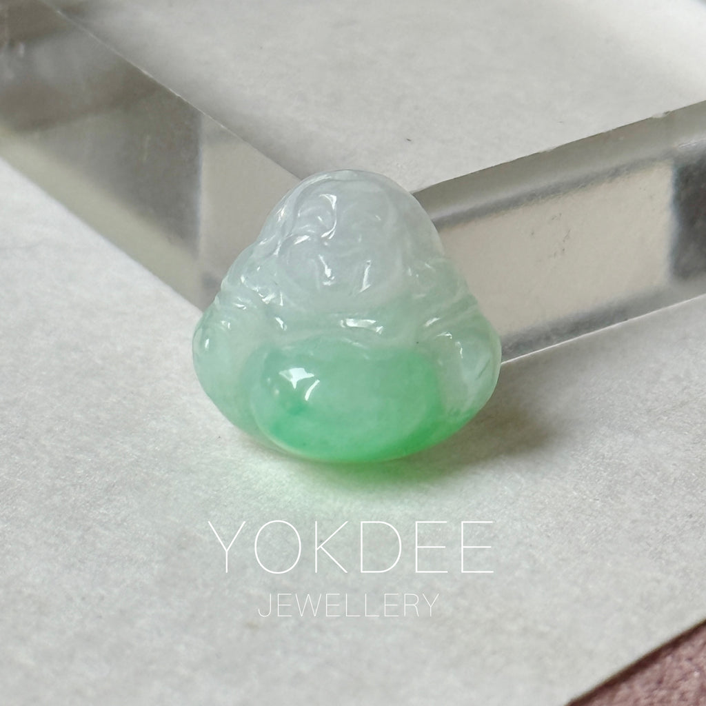 A-Grade Natural Moss On Snow Jadeite Buddha Pendant No.172915