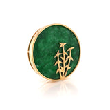A-Grade Natural Green Jadeite Bespoke Bamboo Pendant (18K Champagne Gold) No.171274