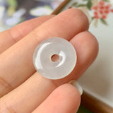 A-Grade Natural White Jadeite Donut Pendant No.170517