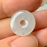 A-Grade Natural White Jadeite Donut Pendant No.170517