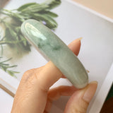 60.5mm A-Grade Natural Lilac and Light Green Jadeite Modern Round Bangle No.151885