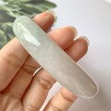 60.5mm A-Grade Natural Lilac and Light Green Jadeite Modern Round Bangle No.151885