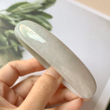 60.5mm A-Grade Natural Lilac and Light Green Jadeite Modern Round Bangle No.151885