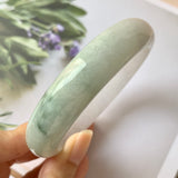 60.5mm A-Grade Natural Lilac and Light Green Jadeite Modern Round Bangle No.151885