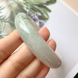 60.5mm A-Grade Natural Lilac and Light Green Jadeite Modern Round Bangle No.151885