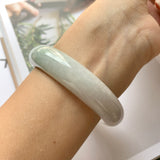 60.5mm A-Grade Natural Lilac and Light Green Jadeite Modern Round Bangle No.151885