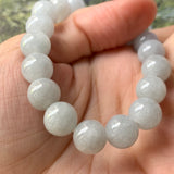 10mm A-Grade Natural Grey Jadeite Beaded Bracelet No.220568