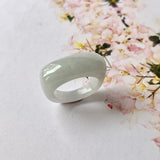 15.2mm A-Grade Grey Jadeite Saddle Loaf Ring Band No.220587