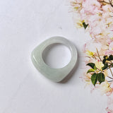 15.2mm A-Grade Grey Jadeite Saddle Loaf Ring Band No.220587