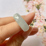 15.2mm A-Grade Grey Jadeite Saddle Loaf Ring Band No.220587