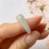 15.2mm A-Grade Grey Jadeite Saddle Loaf Ring Band No.220587