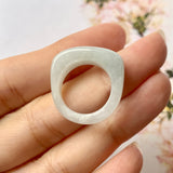 15.2mm A-Grade Grey Jadeite Saddle Loaf Ring Band No.220587