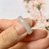 15.2mm A-Grade Grey Jadeite Saddle Loaf Ring Band No.220587