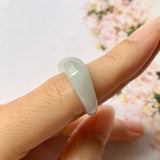 15.2mm A-Grade Grey Jadeite Saddle Loaf Ring Band No.220587