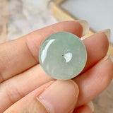 A-Grade Natural Light Green Jadeite Donut Pendant No.171769