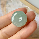 A-Grade Natural Light Green Jadeite Donut Pendant No.171769