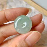 A-Grade Natural Light Green Jadeite Donut Pendant No.171769