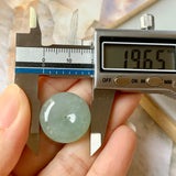 A-Grade Natural Light Green Jadeite Donut Pendant No.171769