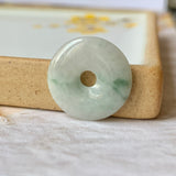 SOLD OUT: A-Grade Natural Floral Jadeite Donut Pendant No.171766