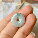 SOLD OUT: A-Grade Natural Floral Jadeite Donut Pendant No.171766