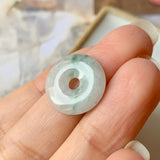 SOLD OUT: A-Grade Natural Floral Jadeite Donut Pendant No.171766