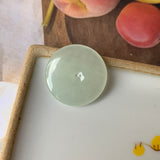 A-Grade Natural Light Green Jadeite Donut Pendant No.171768