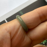 16.1mm A-Grade Natural Light Green Jadeite Abacus Ring Band No.220592