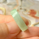 17.1mm A-Grade Natural Moss On Snow Jadeite Ring Band No.162121