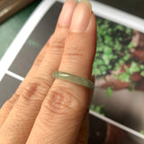 SOLD OUT - 15mm A-Grade Natural Light Green Jadeite Abacus Ring Band No.220593