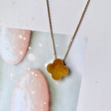 A-Grade Natural Yellow Jadeite Bespoke Clover Pendant No. 171916