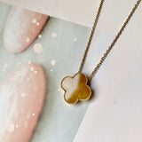 A-Grade Natural Yellow Jadeite Bespoke Clover Pendant No. 171916