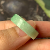 SOLD OUT: 17mm A-Grade Natural Moss On Snow Jadeite Ring Band No.162120