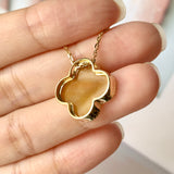 A-Grade Natural Yellow Jadeite Bespoke Clover Pendant No. 171916