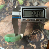 17mm A-Grade Natural Moss On Snow Jadeite Ring Band No.162120