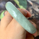 52.8mm A-Grade Natural Bluish Green Jadeite Modern Round Bangle No.330074