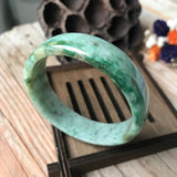 55.9mm A-Grade Type A Natural Jadeite Jade Modern Round Bangle No.151408