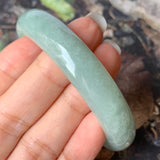 52.8mm A-Grade Natural Bluish Green Jadeite Modern Round Bangle No.330074