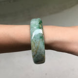 55.9mm A-Grade Type A Natural Jadeite Jade Modern Round Bangle No.151408