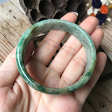 55.9mm A-Grade Type A Natural Jadeite Jade Modern Round Bangle No.151408