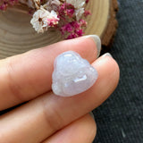 Icy A-Grade Type A Natural Liliac Jadeite Jade Mini Buddha Pendant No.170396